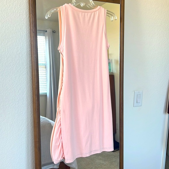 Pink Cotton Wrap Front Dress - Picture 2 of 2